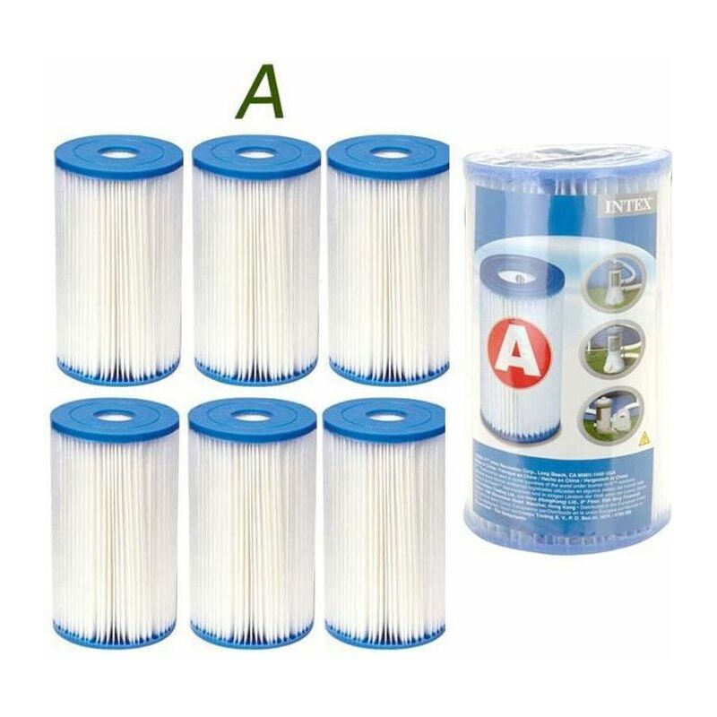 Intex - 6 Cartouches de Filtration pour filtre piscine type a