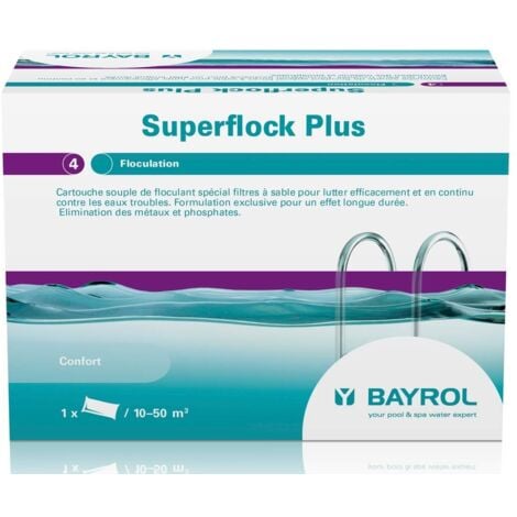 cartouche de floculant pour filtre à sable 1kg - superflock plus - bayrol