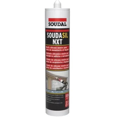 SOUDAL Mastic silicone bâtiment neutre transparent - Soudasil NXT - Menuiserie façade 300ml