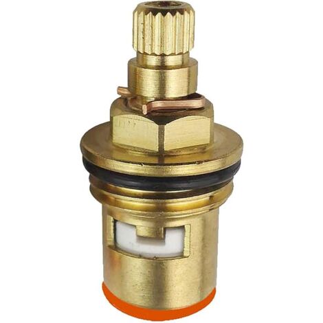 Cartouche de robinet en céramique cuivre 1/2" 20 engrenages disque quart de tour valve de remplacement pour robinet de salle de bain, cuisine, lavabo