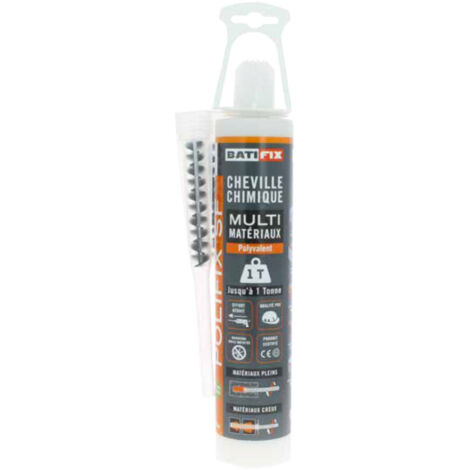 Cartouche de scellement chimique 300mL – Prise rapide 5-10 min – Pour béton, brique et parpaing – 1 tonne de charge supportée – Batifix