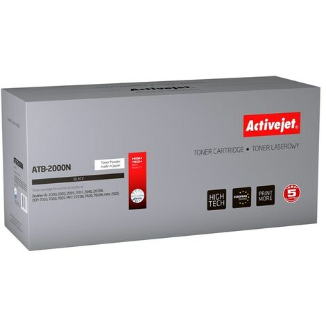 Cartouche de toner Activejet ATB-2000N (remplace Brother TN-2000/TN-2005  Supreme  2500 pages  noir)