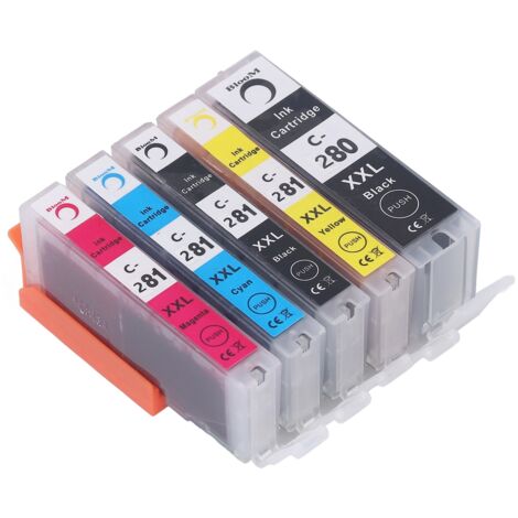 Cartouche d'encre 280/281 - Pack de rechange multicolore pour imprimantes Canon PIXMA TS702 et TR7520