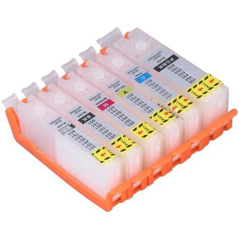 Cartouche d'encre 6 couleurs compatible imprimante Canon PIXMA MG6350 - Recharge jet d'encre