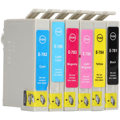 Cartouche d'encre 6 couleurs Noir Cyan Magenta Jaune pour imprimantes Epson R260 R280 R380 RX580