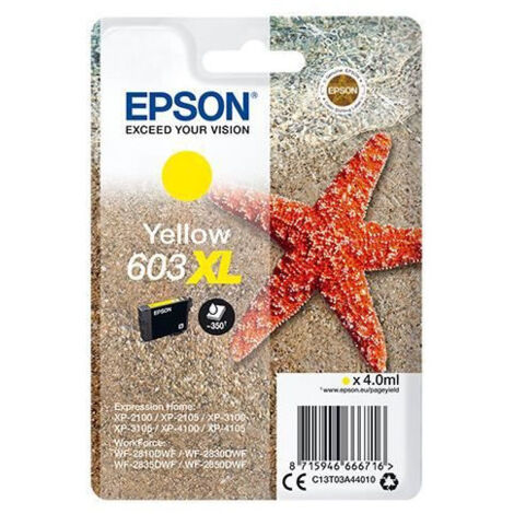 Cartouche d'encre 603 XL Jaune - Epson - Etoile de mer (C13T03A44010) - Faible coût et fiabilité