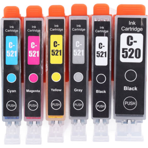 Cartouche d'encre ABS compatible pour imprimantes Canon PIXMA IP3600, IP4600, IP4700, MX860 - Noir, Cyan, Magenta, Jaune, Gris