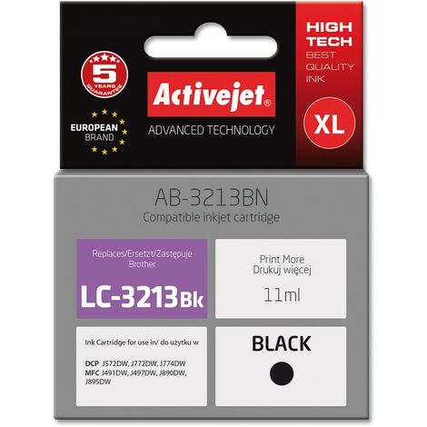 Cartouche d'encre Activejet AB-3213BN (remplacement pour Brother LC3213BK  Supreme  11 ml  noir)
