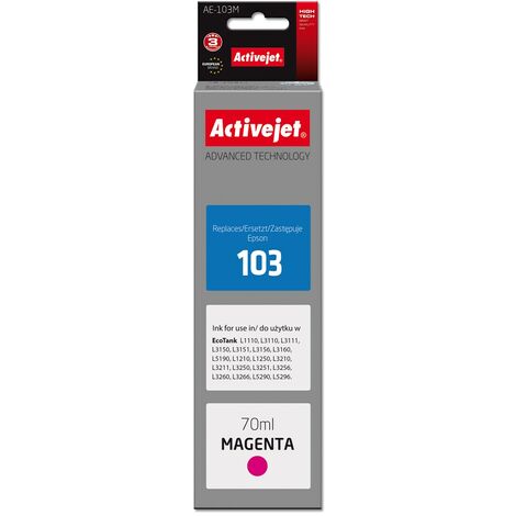 Cartouche d'encre Activejet AE-103M (remplace Epson 103 C13T00S34A  Supreme  70 ml  magenta)