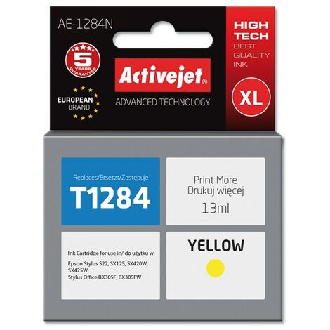 Cartouche d'encre Activejet AE-1284N (remplace Epson T1284  Supreme  13 ml  jaune)