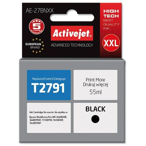 Cartouche d'encre Activejet AE-27BNXX (remplace Epson 27XXL T2791  Supreme  55 ml  noir)
