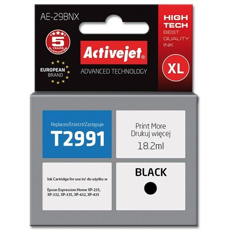 Cartouche d'encre Activejet AE-29BNX (remplace Epson 29XL T2991  Supreme  18 ml  noir)