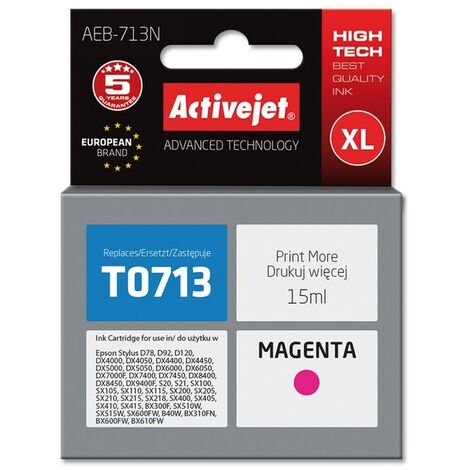 Cartouche d'encre Activejet AEB-713N (remplace Epson T0713, T0893, T1003  Supreme  15 ml  magenta)