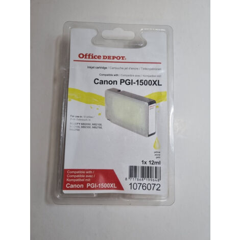 Cartouche d'encre Canon PGI-1500XL Jaune Compatible Office Depot