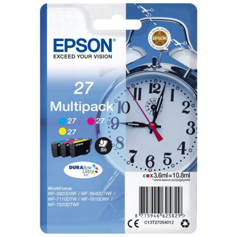 Cartouche d'encre EPSON Multipack T2705 - Cyan, Magenta, Jaune - DURABrite Ultra - Pack de 3