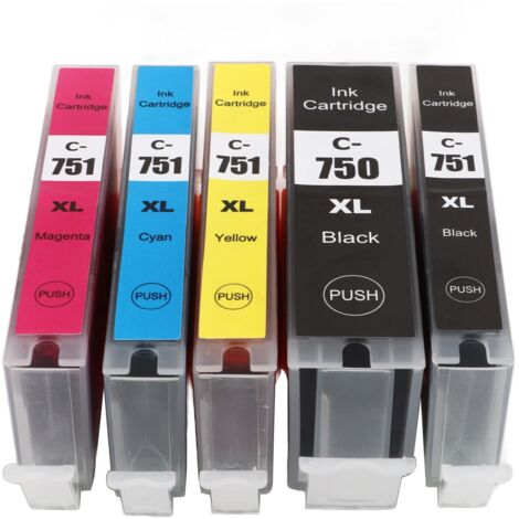 Cartouche d'encre haute qualité pour imprimante PIXMA MG5470 - Kit 5 couleurs (Noir, Cyan, Magenta, Jaune) - Recharge fiable et impressions nettes