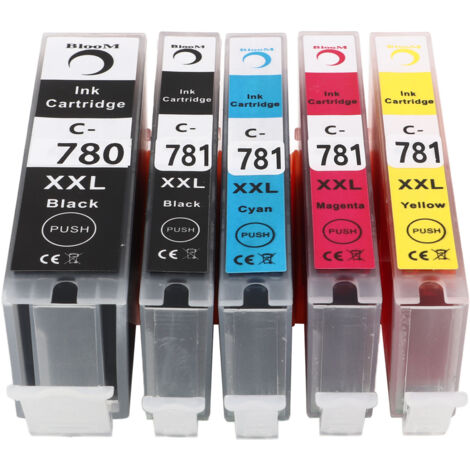 Cartouche d'encre haute qualité pour imprimantes Canon PIXMA TS707, TR8570, TS8170 - Noir, Cyan, Magenta, Jaune