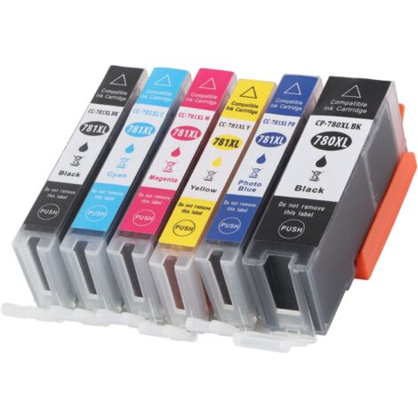 Cartouche d'encre haute qualité pour imprimantes Canon PIXMA TS707, TR8570, TS8170 - Noir, Cyan, Magenta, Jaune, Bleu pâle