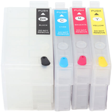 Cartouche d'encre permanente 4 couleurs - Noir, Cyan, Magenta, Jaune - Compatible T252XL1 T252XL2 T252XL3 T252XL4 - Recharge et remplacement