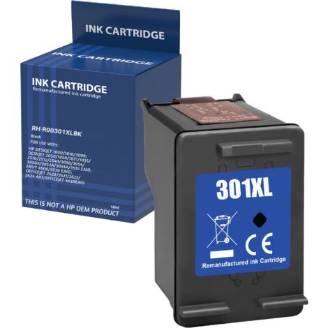 Cartouche d'encre remplacement pour HP 301XL Noir compatible HP Envy 4500 5530 DeskJet 1000 1050 1510 2050 2540 3050 OfficeJet 2600 4630