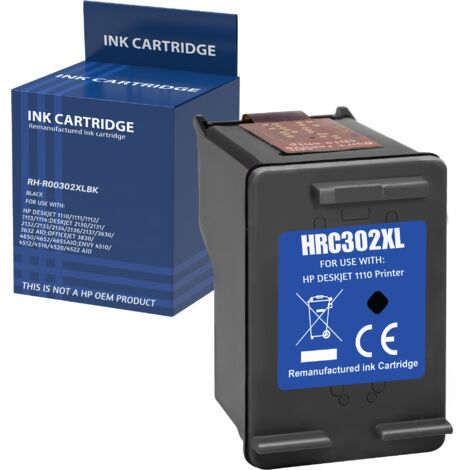 Cartouche d'encre remplacement pour HP 302XL Noir compatible HP DeskJet 1110 1111 2100 2130 2131 2132 3630 3635 Envy 4510 4512 4516 4520 4525 OfficeJet 3800 3830 3838 4650 4655 5200 5232
