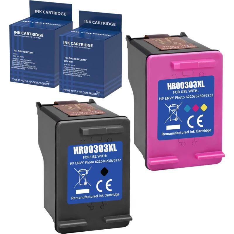 Cartouche d'encre remplacement pour hp 303XL Noir Couleur compatible hp Envy Inspire 7200 7221e 7252e 7900 7920e 7955e Envy Photo 6200 6220 6230 6255