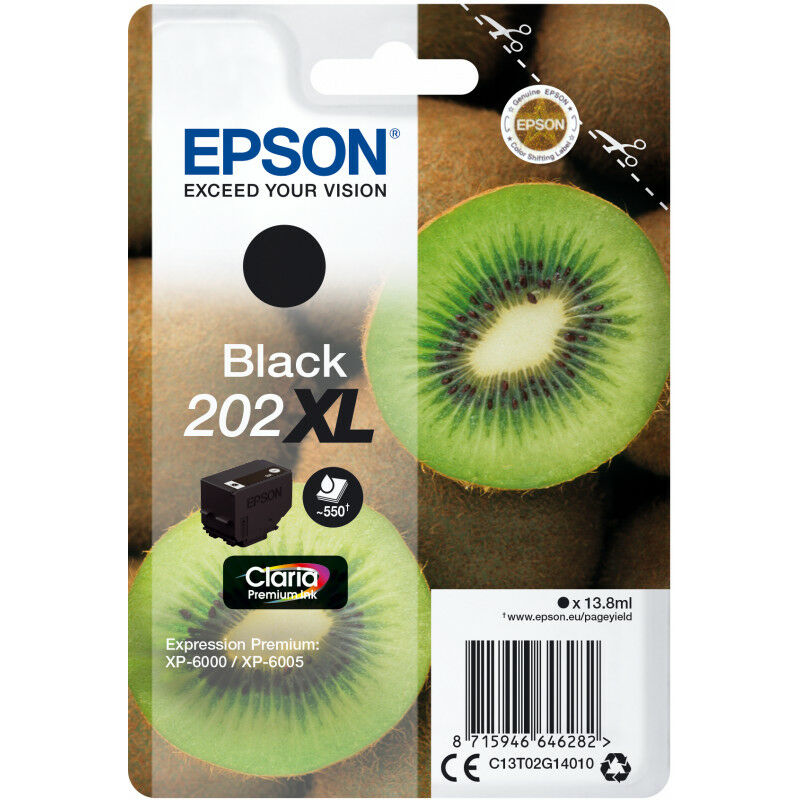 Kiwi Singlepack Black 202XL Claria Premium Ink - Original - Encre à pigments - Noir Expression Premium XP-6000 - XP-6005 - 1 pièce(s) (C13T02G14010)