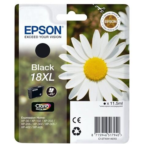 Cartouche Epson 18XL noire haute capacité pour imprimante jet d'encre