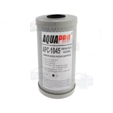 Cartouche filtrante charbon actif 10'' – Filtration 10 microns – Pour systèmes UV Big Blue – Élimine goût et odeurs de chlore – Aqua Pro