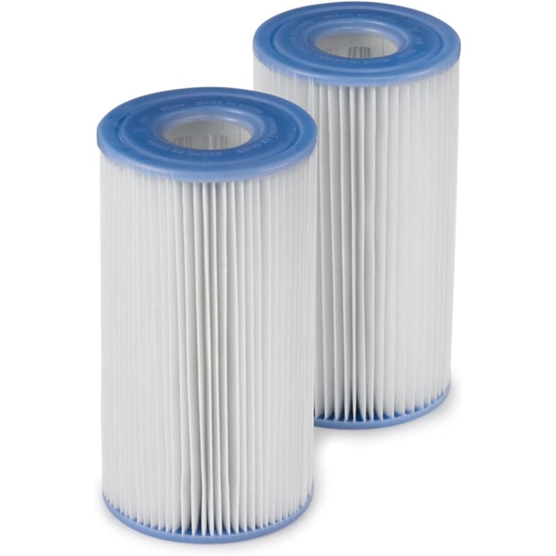 Cartouche filtrante de piscine Intex 29002E Type a, pompe filtrante, papier polyester facile à nettoyer, filtration haute efficacité, lot de 2