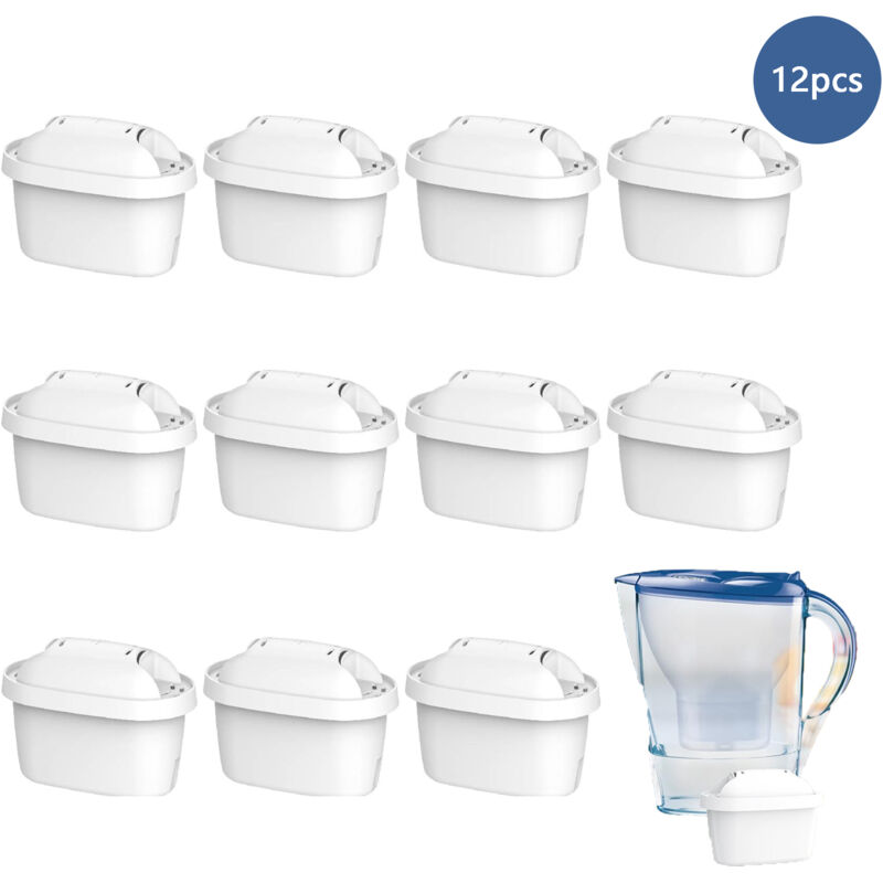 Rnemitery - Cartouche filtrante Eau, 12 pièces Remplacement pour Brita Maxtra Plus, Recharge Marella Carafe Filtrante,la troisième génération de