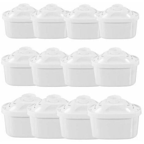Cartouche Filtrante pour Carafe Pack 12, Filtres à eau Universel pour Brita Maxtra Carafe Filtrante Bouilloire