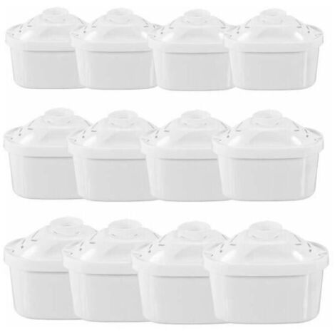 Cartouche Filtrante pour Carafe Pack 12, Filtres à eau Universel pour Brita Maxtra Carafe Filtrante Bouilloire