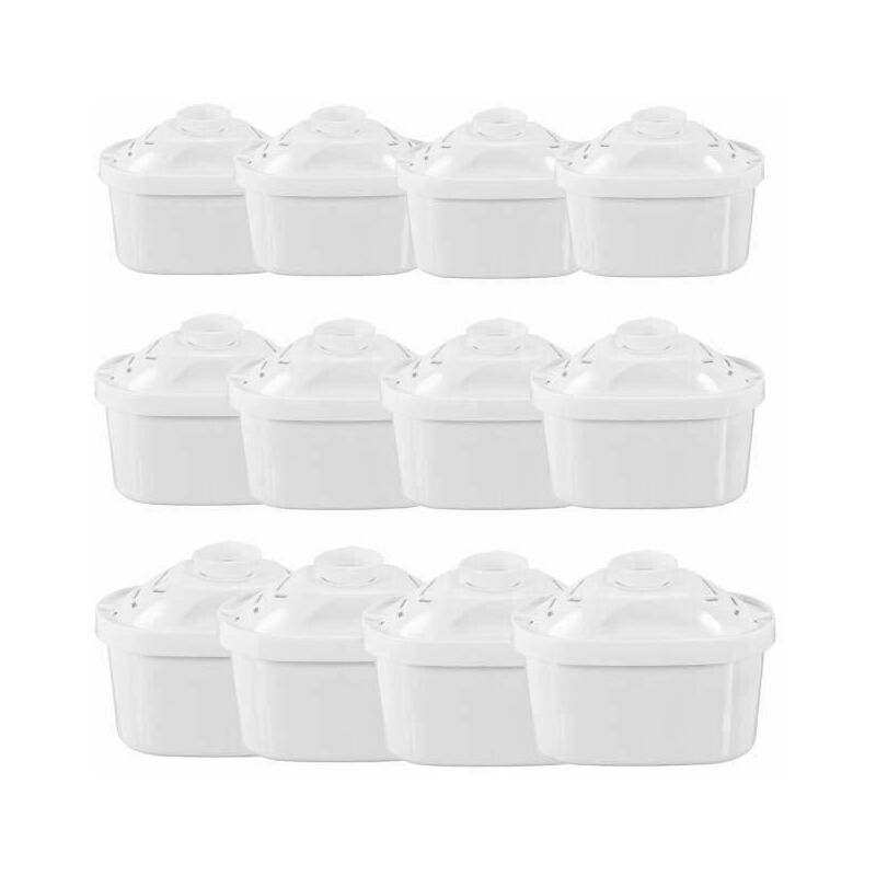 Trimec - Cartouche Filtrante pour Carafe Pack 12 Filtres à eau Universel pour Brita Maxtra Carafe Filtrante Bouilloire-