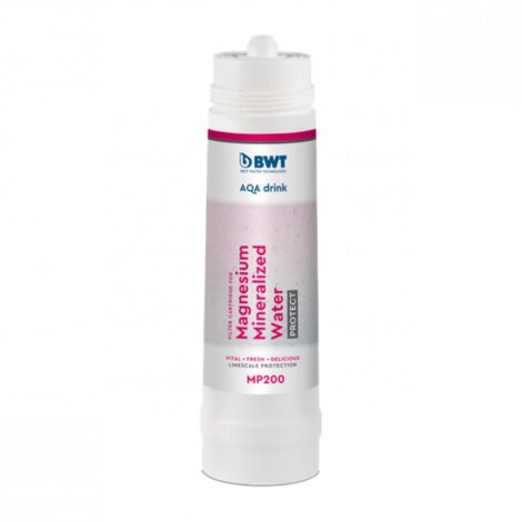 Cartouche filtrante reminéralisante pour BWT AQA Drink Pure – Traitement 470L – Élimine chlore et métaux lourds – Ajout de magnésium - Mp200