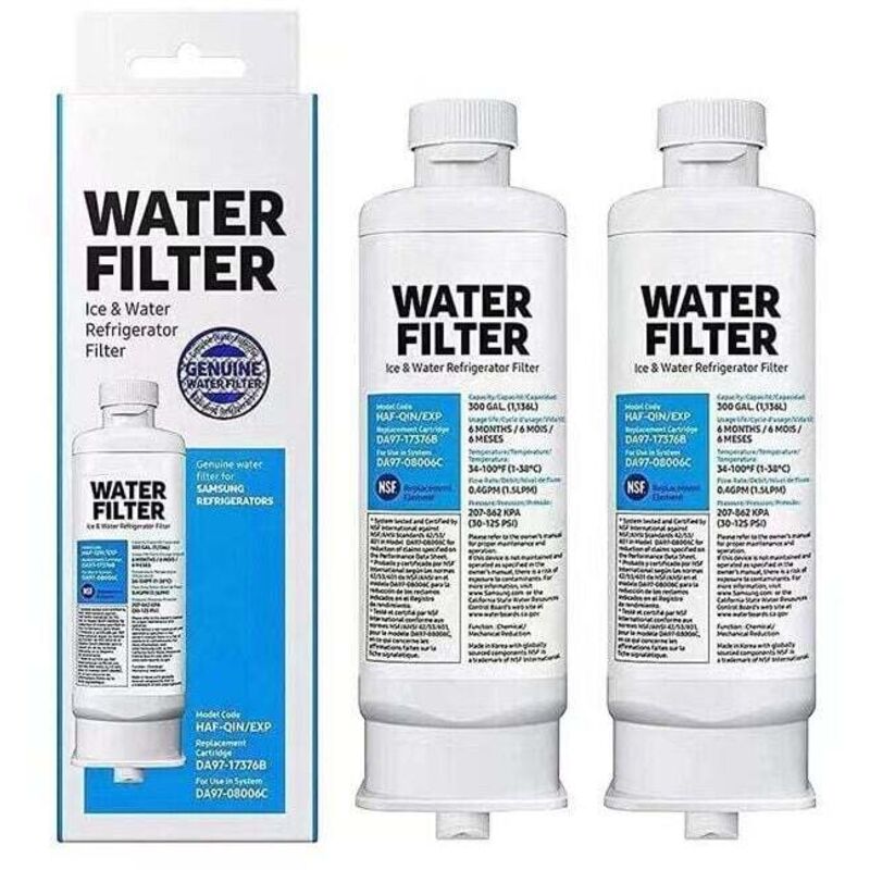 Cartouche filtranter 2x Compatible Samsung Refrigerator Water Filter DA97-17376B Refrigerator Cartridge (HAF-QIN/EXP),Refrigerator Spare Parts- Trimec
