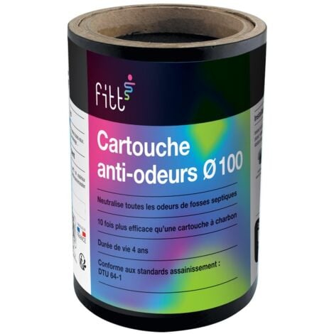 main image of "Cartouche - Filtre anti-odeurs Ø100 pour fosses septiques, poste de relevage, toutes eaux – Cartouche active - INTERPLAST"