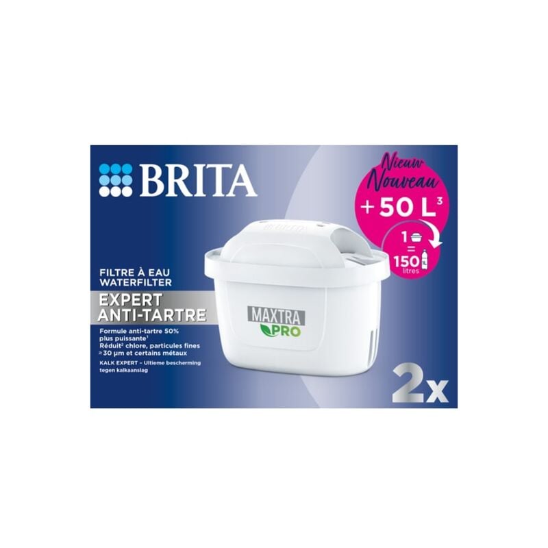 Brita - Pack de cartouches filtrantes Pack 2 filtres à eau maxtra pro- limescale expert