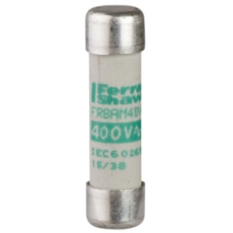 Cartouche fusible NFC 10x38mm cylindrique - aM 8A - sans voyant. Lot de 10 x DF2CA08