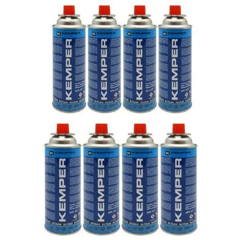 Cartouche gaz KEMPER 227g butane Pack de 8 Bouteilles de gaz UN2037 Bonbonne pour appareils à gaz