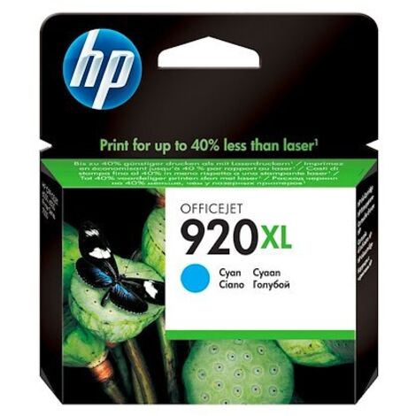 Cartouche HP 920XL couleurs séparées pour imprimante jet d'encre - cyan