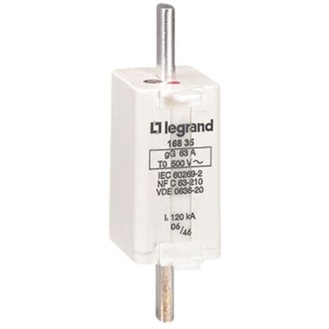 Cartouche industrielle à couteau type gG taille 0 avec voyant 63A LEGRAND 016835
