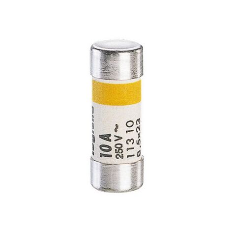 Legrand – Cartouche cylindrique 10x38mm sans voyant 10A – Fusible céramique – Pouvoir de coupure 6000A – Lot de 10 pièces
