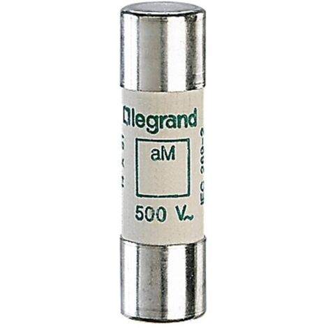 Cartouche industrielle cylindrique type aM 14x51mm sans percuteur 40A LEGRAND 014040
