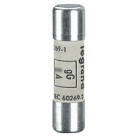 Cartouche industrielle cylindrique type gG 10x38mm avec voyant 2A LEGRAND 013402