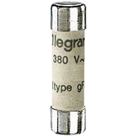 Cartouche industrielle cylindrique type gG 8x32mm sans voyant 1A LEGRAND 012301