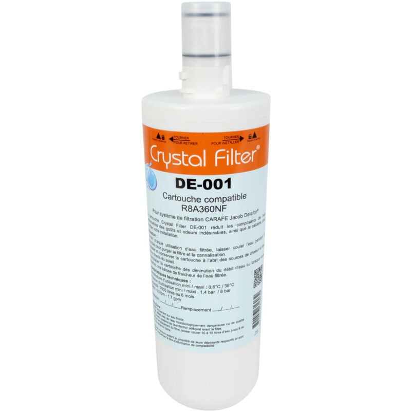 Crystal Filter - Cartouche compatible R8A360NF pour ''Carafe'' Jacob Delafon ® DE-001