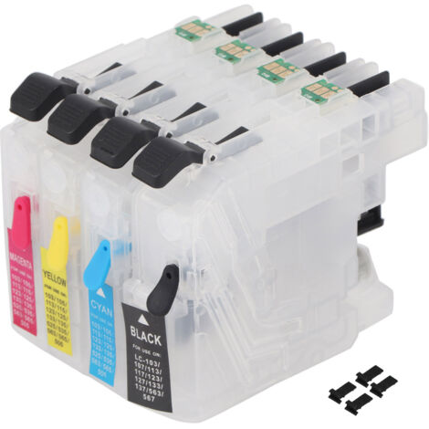 Cartouche rechargeable universelle avec puce LC263 pour imprimantes DCPJ562DW, MFCJ480DW, 680DW