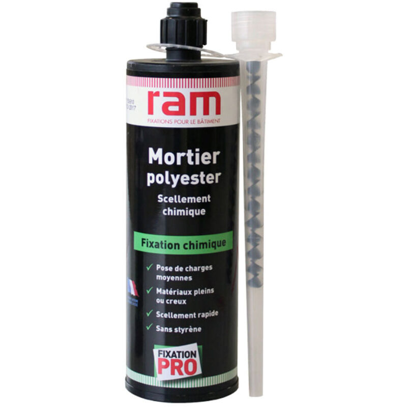 Cartouche scellement chimique 170 ml + canule agrément ate RAM