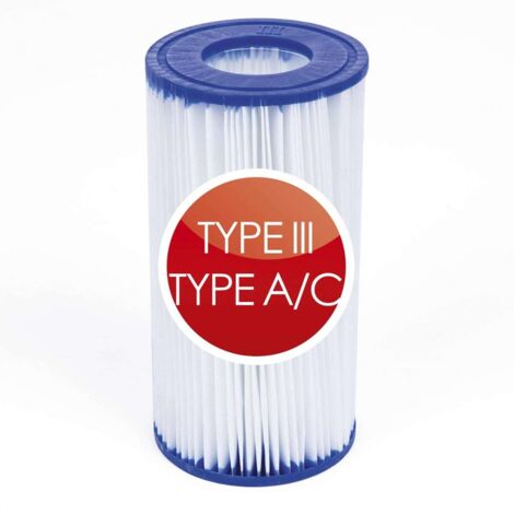 Bestway – Cartouche de filtre de piscine Type III – Dimensions Ø10,6 cm x H20,3 cm – Capacité jusqu'à 5 678 l/h – Fibre tissée